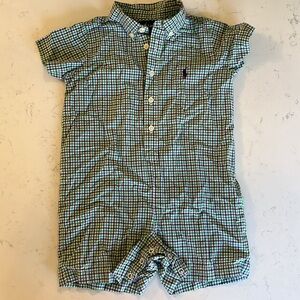 Cutest Ralph Lauren Green and Purple Plaid Oxford Coverall